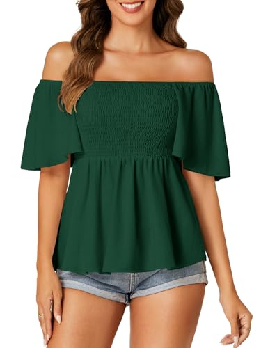 Image of LYANER Women's Square Neck Cute Peplum Top