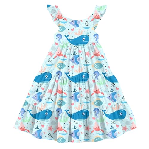 Image of Vieille Toddler Girls Summer Dress Ruffle Casual Beach Sundress 2-8 Years