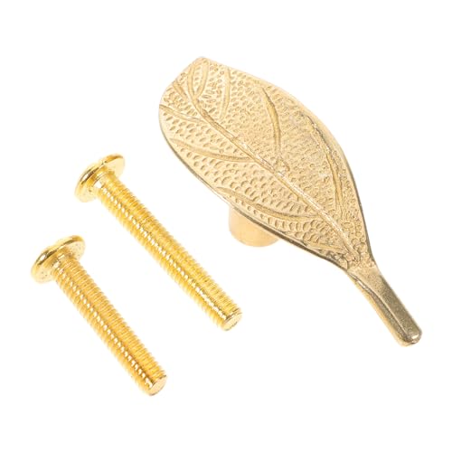 ARTSEWPLY Tiradores de Cajón de Latón Macizo con Diseño Hoja, Estilo Vintage, para Armarios y Gabinetes de Cocina, Pomos Decorativos Ergonómicos Antideslizantes, Accesorios Funcionales