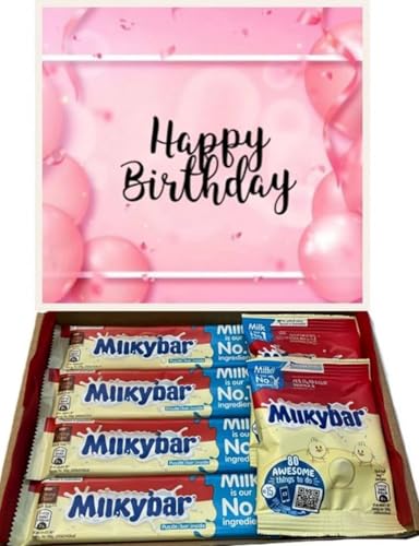 Happy Birthday White Chocolate Gift Hamper Sweet Box Pink