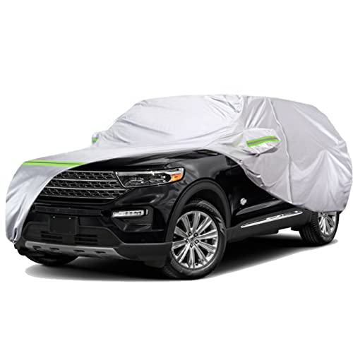 Tucarest 6-Layers Premium Full Car Cover Hard Shell Zipper Design Waterproof All Weather Weatherproof Uv Sun Protection Snow Dust Storm Resistant Outdoor With Straps (Fit For Suv/Mpv 201"- 211") #TOP2