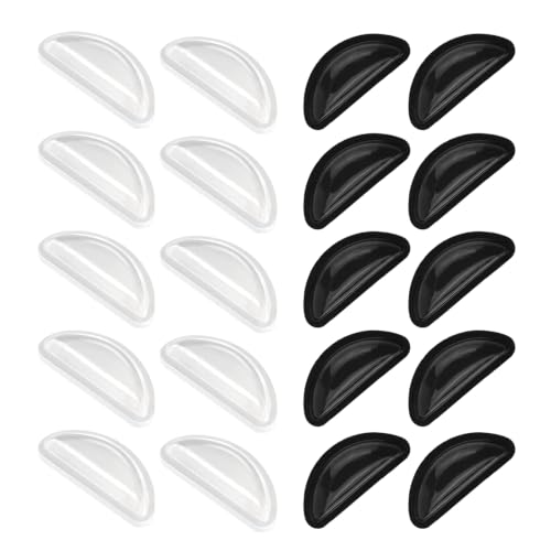 10 Pair Eyeglass Nose Pads Glasses Nose Pads Silicone Nose Pads for Glasses Soft Silicone Nose Pad Adhesive Air Bag Anti-Slip Glasses Nose Grips for Eye Glasses & Sunglasses(Black and White)