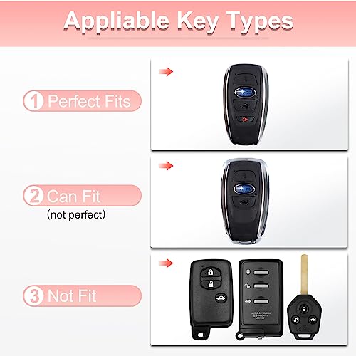 Image of Pangpai Pink Key Fob Cover for Subaru, Soft TPU Key Case Protection with Bling Keychain Fit for Ascent BRZ Crosstrek Forester Impreza Legacy Outback WRX STI Smart Key