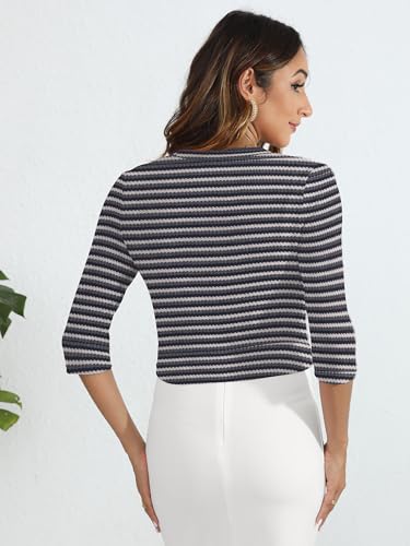 Image of Heymoments Women's Thin Shrugs 3 /4 Sleeve Lightweight Cropped Sweaters Open Front Cardigan for Dress