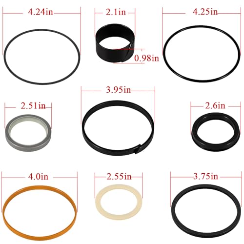 Image of G109423 1543273C1 G105545 Hydraulic Cylinders Seal Kit (Rod 2 inch & Bore 4 inch) for Case 450, 450B, 450C, 455B, 455C, 550, 550E, 550G, 580, 580B, 580C, 580D, 580 SUPER D, 580F, 580G, 650, W14 W18