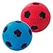 Nerf Dog Soccer Ball Dog Toy with Interactive Crunch, Lightweight, Durable and Water Resistant, 2.5 Inches, for Small/Medium/Large Breeds, Two Pack, Red and Blue