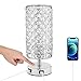 Lightess Lampada da Comodino in cristallo, Touch Controllo Pieno Lampada da Tavolo con Porte di Ricarica USB, E27, Dimmerabile Lampada da Tavolo in Cristallo per Camera Soggiorno (Lampadina Inclusa)