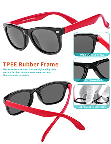 Image of Flexible Kids Sunglasses Polarized Unbreakable Toddler Sun Glasses for Baby Boys and Girls UV400 with Case, Age 2-8