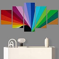 SIGNWIN 5 Panel Canvas Wall Art Modern Art Shapely Patterns Windows for Home Decorations Ready to Hang - 60