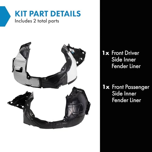 Image of TRQ Front Inner Fender Liner Set Compatible with 2015-2023 Nissan Murano NI1248153 NI1249153