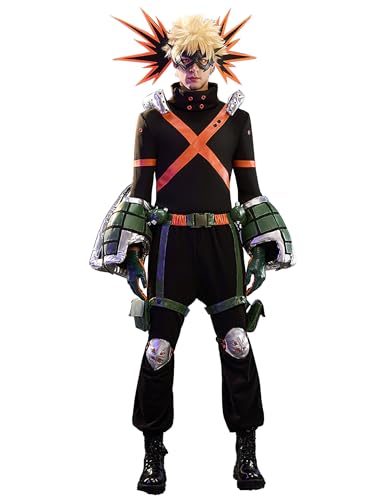Micotaku Officially Licensed My Hero Academia Men’s Katsuki Bakugo Cosplay Costume Set Anime Bodysuit Outfit