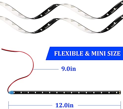 Linkstyle 10 Pack 12V Blue Waterproof Car Interior Exterior Led Strip Light 30Cm 15Leds Flexible Car Underglow Lights For Car Motorcycles Golf Cart Bicycle Decoration Golf Cart Led Lights Underbody #TOP3