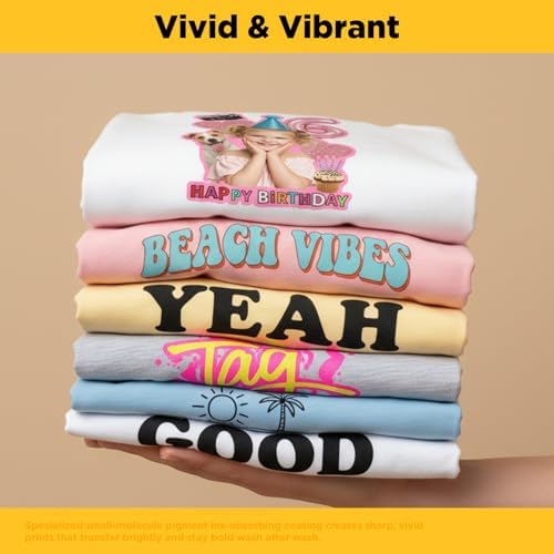 TransOurDream Heat Transfer Paper for Inkjet & LaserJet Printer (10 Sheets 8.5x11, Light 3.0) Printable HTV Heat Transfer Vinyl for T Shirts Iron on Transfers Paper for Light Fabric Detail