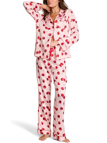 Image of Victoria's Secret Satin Pajama Set, Long Sleeve Button Down Shirt & Pants, Sleepwear for Women (XS-XXL)