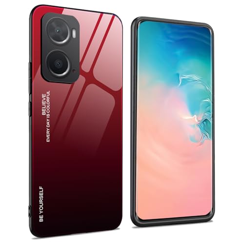 WEIOU para OPPO A96 / A76 / A36 Funda con Respaldo de Vidrio Carcasa Diseño Degradado, Borde de Silicona TPU Bumper Resistente a los Golpes Case Protectora Cover - 5