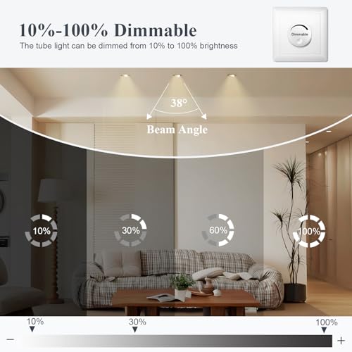 Sweier IP65 Recessed Ceiling Lights, 5W GU10 Waterproof Downlights Dimmable 3000K Warm - Image 4