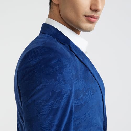 Image of Parx Men's Urban Fit Pure Terylene Notch Lapel Print Pattern Full Sleeve Casual Blazer