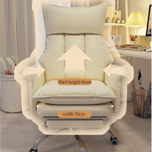 Poltrona da ufficio girevole con schienale reclinabile, morbida seduta per soggiorno, camera da letto, studio, gioco, ergonomica, confortevole