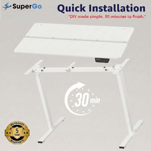 Image of SE1 Lite Standing Desk, Two-Piece Tabletop, 110 x 60 cm (White-White, 110.0, Centimeters, SE1 Lite)