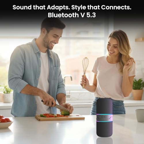 Image of Toreto Twin Magno Magnetic Wireless Bluetooth Speaker 16W | Detachable Dual Speakers, RGB Lights, 6H Playtime, TWS Stereo Mode, Type-C Charging | Portable Wireless Speaker (Black)