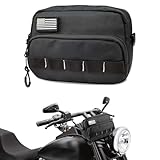 HmmtyRack Motorcycle Fork Bag, Universal Motorcycle Handle Bar Bag, Waterproof T-Bar Bag Fork Bag Bar bag Tool Bag, Compatible with Cruiser Softail Dyna Sportsters (Regular)