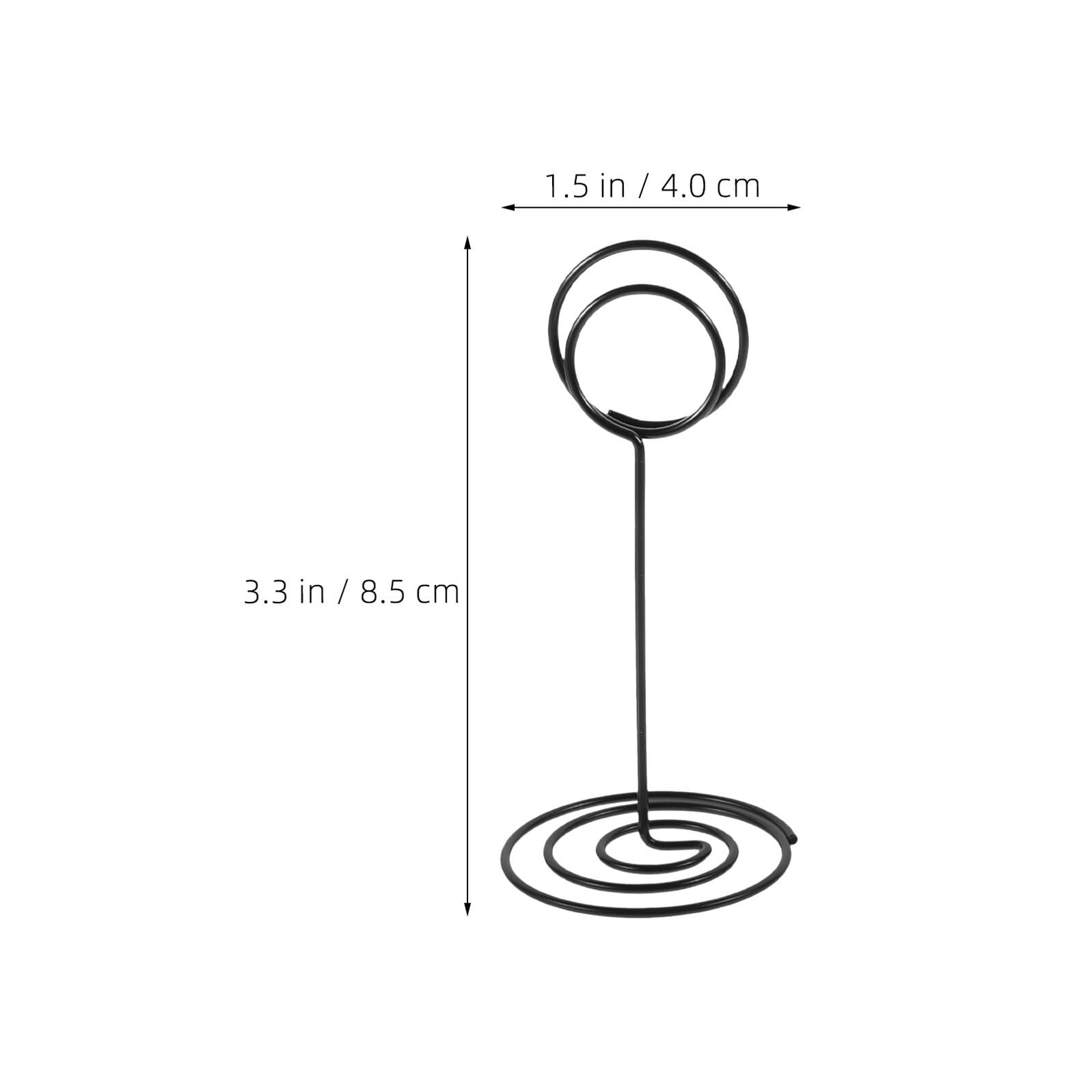 VALICLUD Porte-cartes de Table en Fer Noir, Lot de 4, Support Spiralé