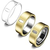 3 Pack Cover Compatible with Oura Ring Gen 4/Oura Ring Gen 3 Horizon/Heritage, Support Charging with Cover on, Anti-Scratch TPU Protector for Men Women (Size 7, Clear+Gold*2)