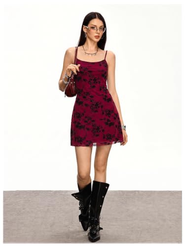 Image of Milumia Women's Summer Mini Dress 90s Boho A Line Mesh Short Dresses