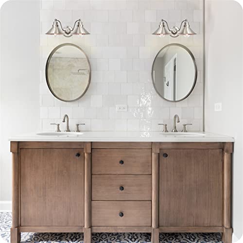 Kira Home Welton 19" Modern Industrial 2-Light Wall Sconce, Brushed Nickel Finish #TOP1