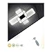 Produktbild LED Modern Deckenleuchte Wohnzimmerlampe Dimmbar mit Fernbedienung Chic Eckig Design Acryl-schirm Deko Deckenlampe Metall Kronleuchter für Küchen Esszimmer Bad Flur Decke Lampe L90*W50cm (Schwarz)