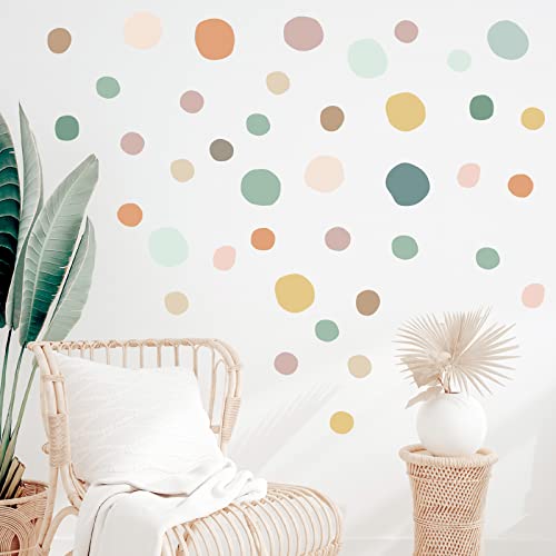 Epakh 296 Pcs Polka Dots Wall Decal Boho Rainbow Kids Playroom Wall Decor Gifts, Colorful Nursery Room Bedroom Classroom Watercolor Decal Art, Peel and Stick Modern Decor Sticker(Light Colors) - Image 7