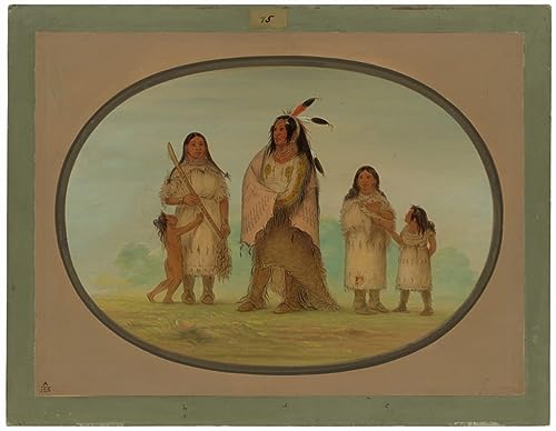 Tableau Assinneboine Warriories par George Catlin | Affiche impression sur toile 60x90cm