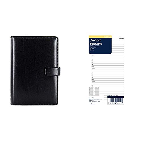 Filofax Personal Metropol Black Organiser &Personal Contacts Name/ Address/ Email/ Telephone/ Fax/ Mobile