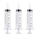 HAKACC 60ml Plastic Syringe, 3 Pack Large Catheter Tip Syringe without Needle, Liquid Measuring Tool for Scientific Labs, Pet Feeding, Garden Watering, Glue and Oil Dispensing