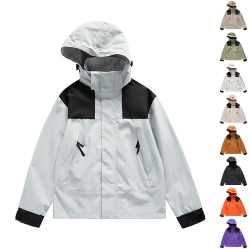 Chubasquero para hombre, resistente al agua, transpirable, senderismo, chaqueta funcional para mujer, 3 en 1, tallas grandes, chaqueta de softshell, negra con capucha, chaqueta de entretiempo
