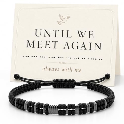 Live Gems Until We Meet Again Bracelet Morse Code Bracelet for Men Memorial Gift for Him Hidden Message Sympathy Jewelry Remembrance Gift for Dad Her