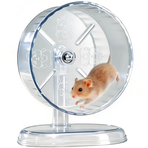Hamster Exercise Wheel,Super-Silent Small Animals Exercise Wheels,Quiet Hamster Running Wheels with Adjustable Stand for Hamsters,Gerbils,Rats,Other Small Pets(Transparent, 7 inch) - image 7