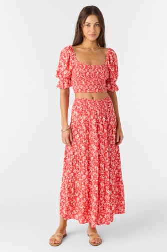 O'NEILL Luciana Floral Maxi Skirt – Lightweight High-Waisted Skirt with Smocked Waistband and Side Slit3