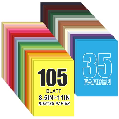 Papel de colores A4 de 180g/m² cartulinas de tono multicolor para manualidades pack de 105 hojas