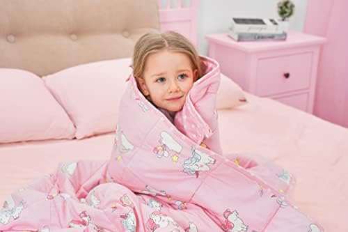 Pro Maison Weighted Blanket for Kids children Heavy Blanket for Anxiety,Single Size Bed (Blue, 105x153cm-4.5kg)