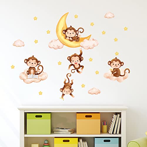 Vinilo decorativo infantil monos 3D 31x35 cm miniatura 3