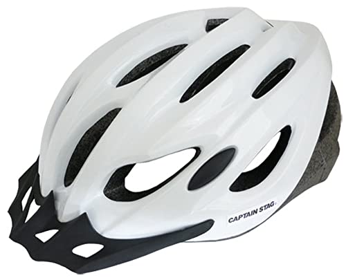 キャプテンスタッグ(CAPTAIN STAG) 自転車 ヘルメット 中学生〜大人用 ソフトシェル バイザー付き 頭囲60〜64cm SG規格 Vento XLサイズ ホワイト Y-6518