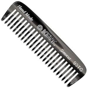 Kent 93T Black Graphite Beard Comb for Men – Wide Tooth Men’s Comb, Ideal For Mustaches and Beards and Facial Hair, Small Pocket Sized Travel Detangler Combs, Saw-Cut, Hand Polished, Made in England