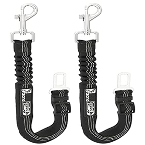 Dog Seat Belts for Cars UK, 2 Pack Premium Car Seat Belt for Dogs Cats Pets, Adjustable Safety Heavy Duty Elastic Lead…