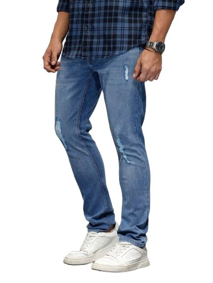 Image of WROGN Men's Cotton Stretch Jeans | Solid Design | Slim Fit