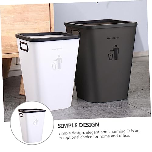 Caneca de basura de plástico rectangular blanca miniatura 5