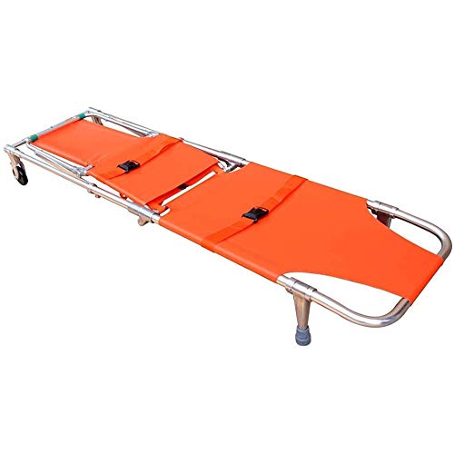 Civière d'escalier pliante orange en aluminium avec roues - 3