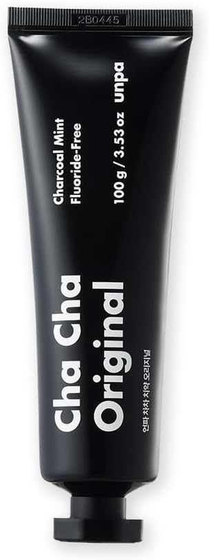 【unpa公式】chacha original 100g 歯磨き粉 フッ素なし スペアミント味 フッ素なし 歯磨き粉 美白 炭 チャコールパウダー ホワイトニング ココナッツ フッ素フリー 人工甘味料フリー 合成界面活性剤フリー 海外 韓国累計200万突破 口臭 爽快感 8時間持続