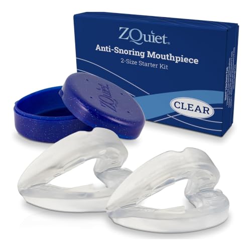 Image of ZQuiet Anti-Snoring Mouthpiece 2-Size Starter Pack, Clear | Snoring Mouthguard, Living Hinge Technology, All-Night Comfort for Easy Breathing, No Boiling or Molding, FDA-Cleared