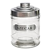 Capacidad: 700 ml, Medidas aproximadas (tapa incluida): 14,5 x 10 cm (altura x diámetro), Con tapa de aluminio, Gran capacidad, Perfecto para guardar azúcar blanco o azúcar moreno